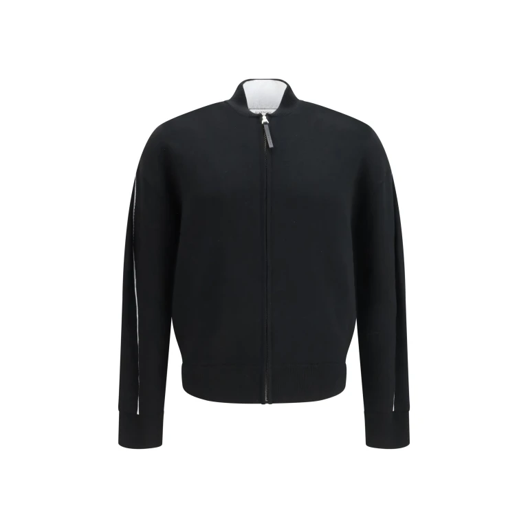 Cardigan Stretch Wool-Blend Black/White