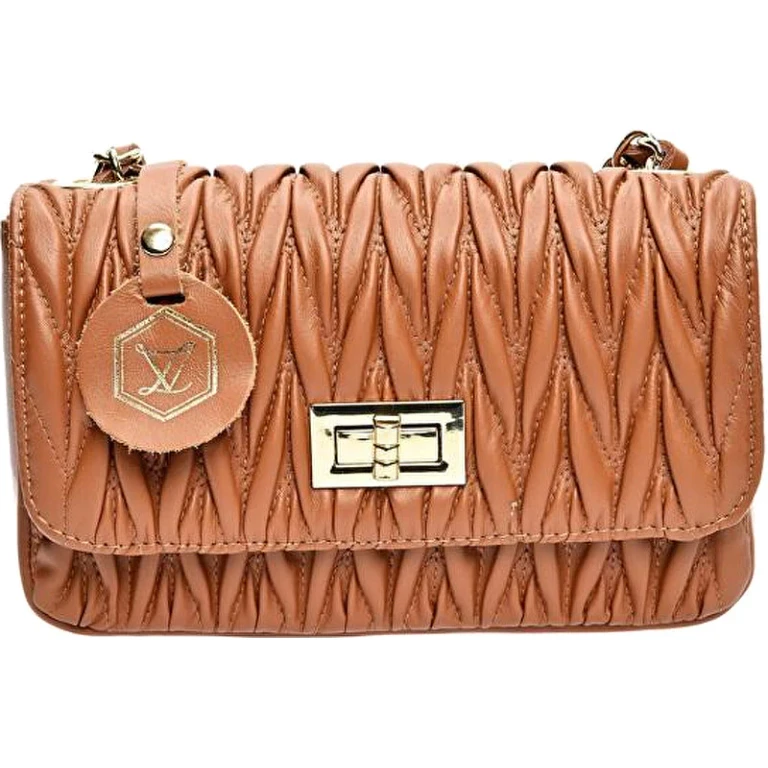 Women's Leather Shoulder Bag 2214 cognac
