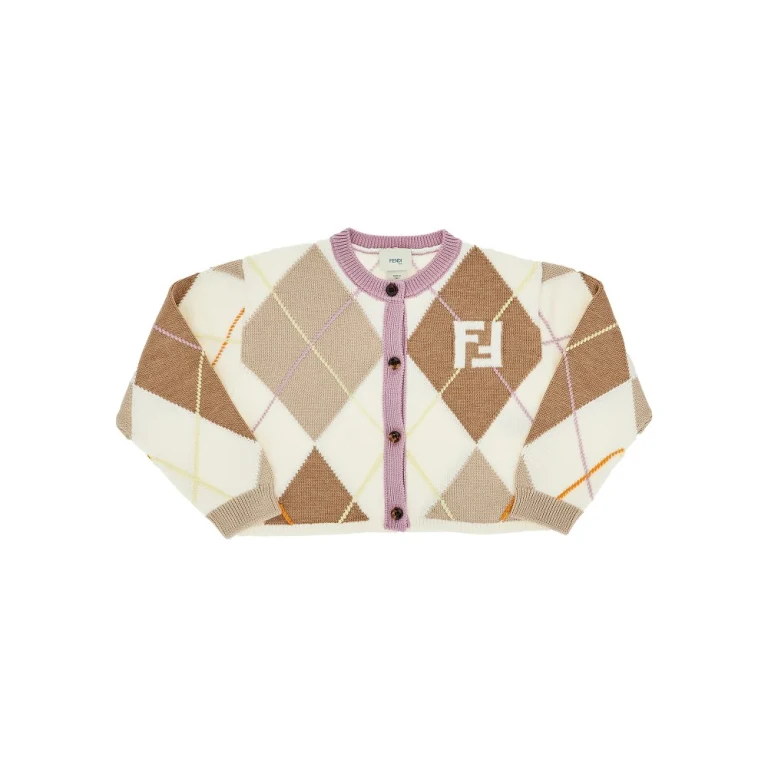 Knitted cardigan with diamond motif Kids 8Y