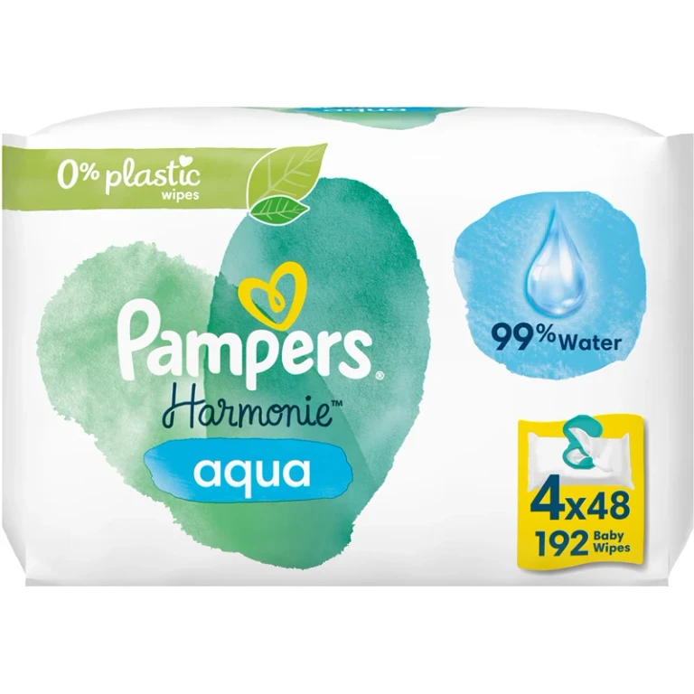 Harmonie Aqua Baby Wet Wipes 4x48pcs