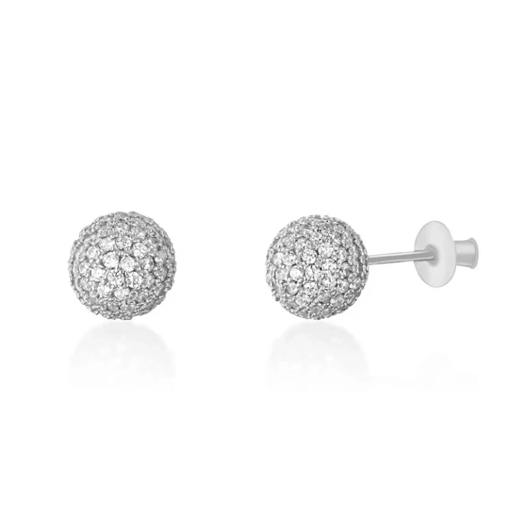 Sparkling Silver Stud Earrings Svle1095Xh2Bi00