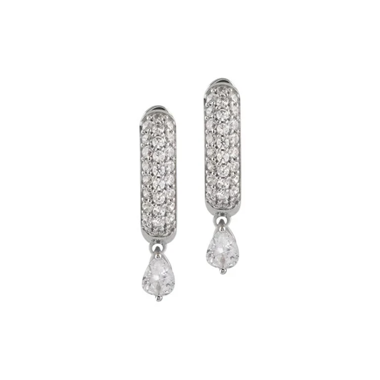 Elegant Silver Earrings with Crystals Nuances Jsbe04510Jwrht/U