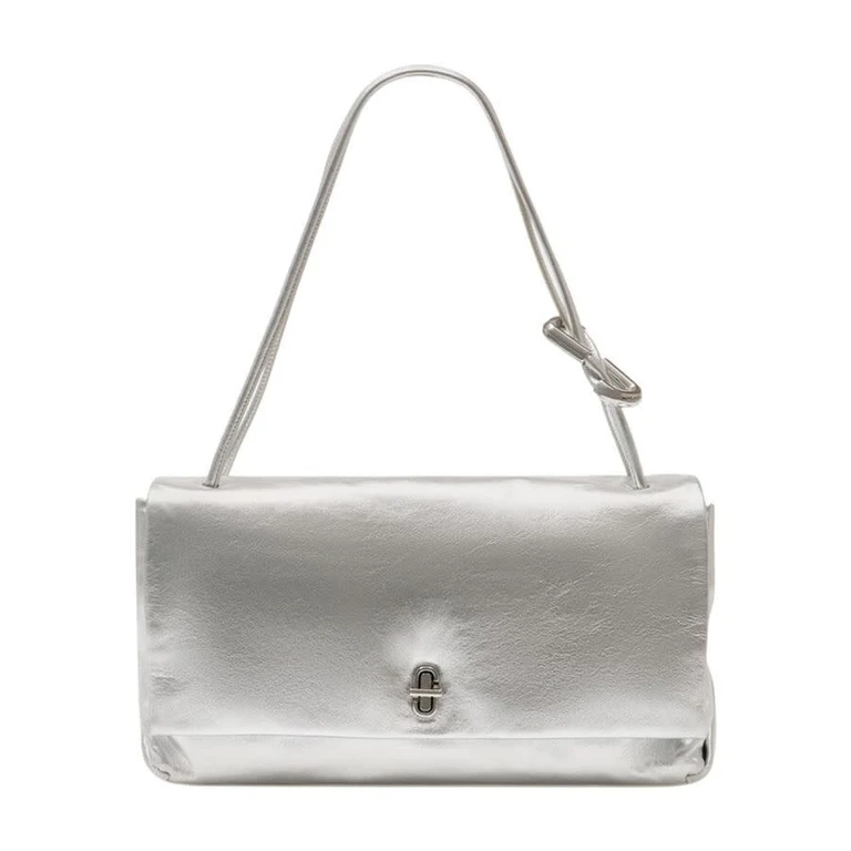Metallic Leather Shoulder Bag â Silver