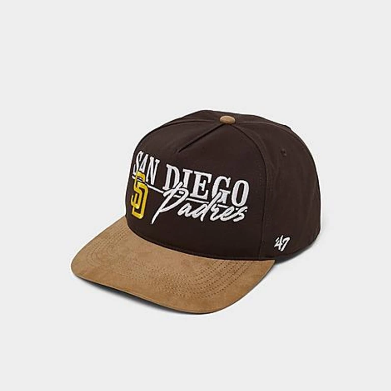 '47 San Diego Padres Scribe Line Hitch Snapback Hat in Brown/Tan