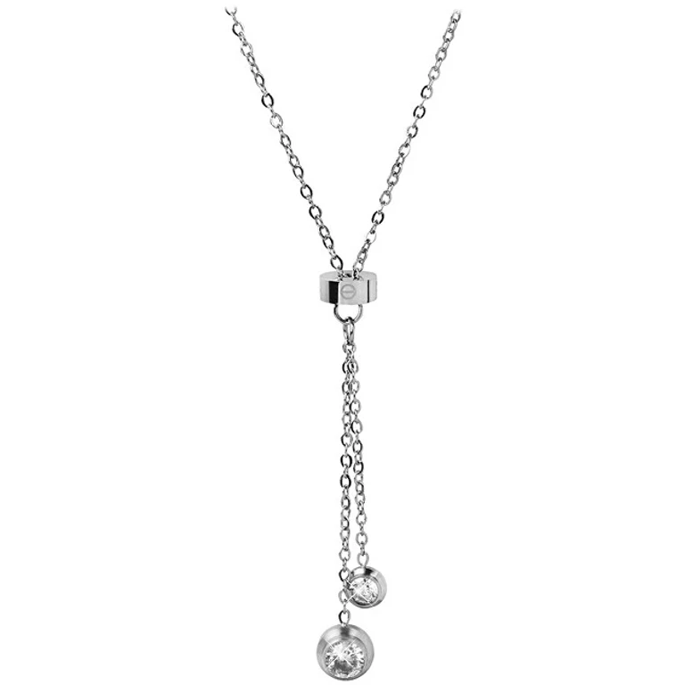 Stainless Steel Necklace With Crystals