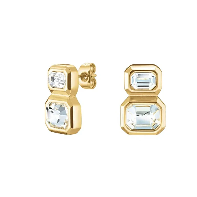 Enchanting Gold-Plated Earrings with Crystals Iconic Jeodg-J1128
