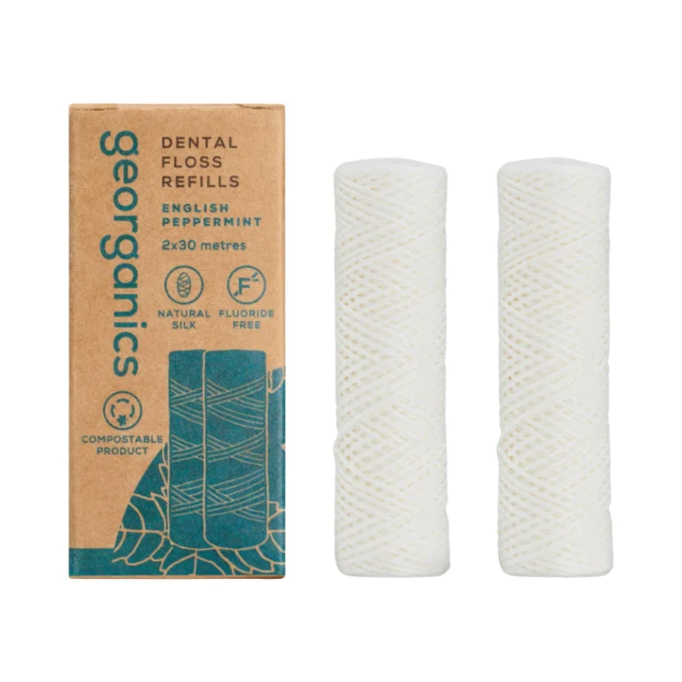 English Peppermint Dental Floss, 2 x 30m Refill (2 Sticks)