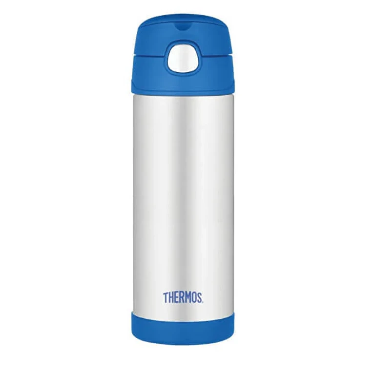 FUNtainer Baby thermos with straw - blue 470 ml