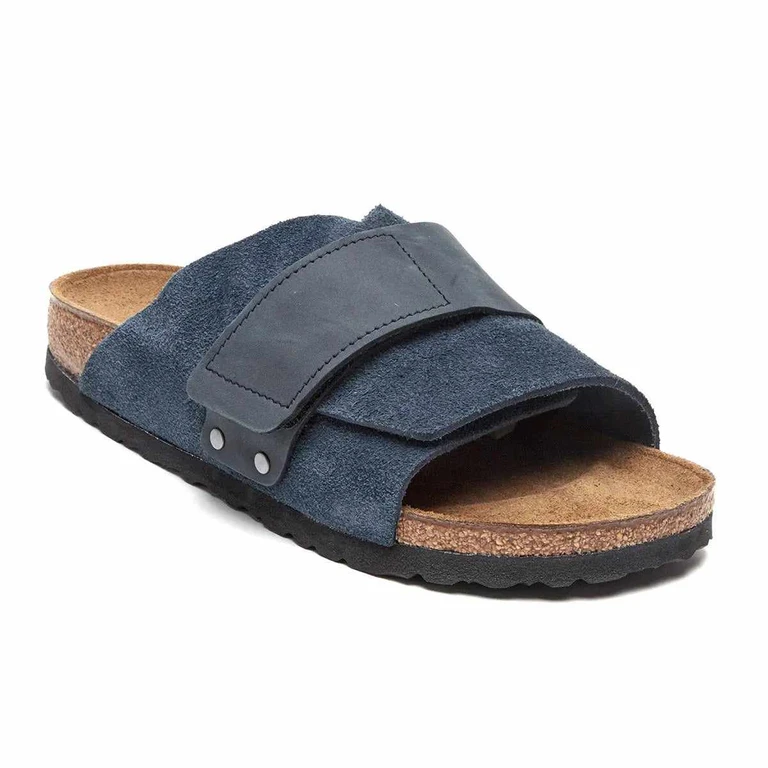 Kyoto Suede Leather Navy Sandals