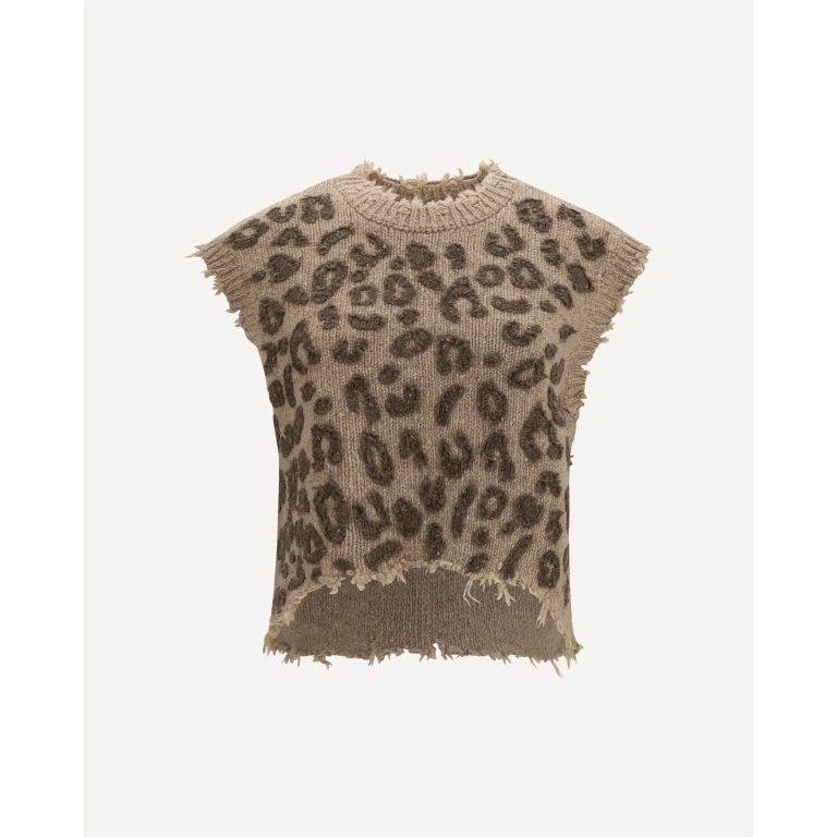 Animal-print cashmere Vest Female M
