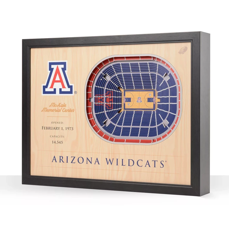 Arizona Wildcats 25-Layer Basketball Stadium View 3D Wall Art