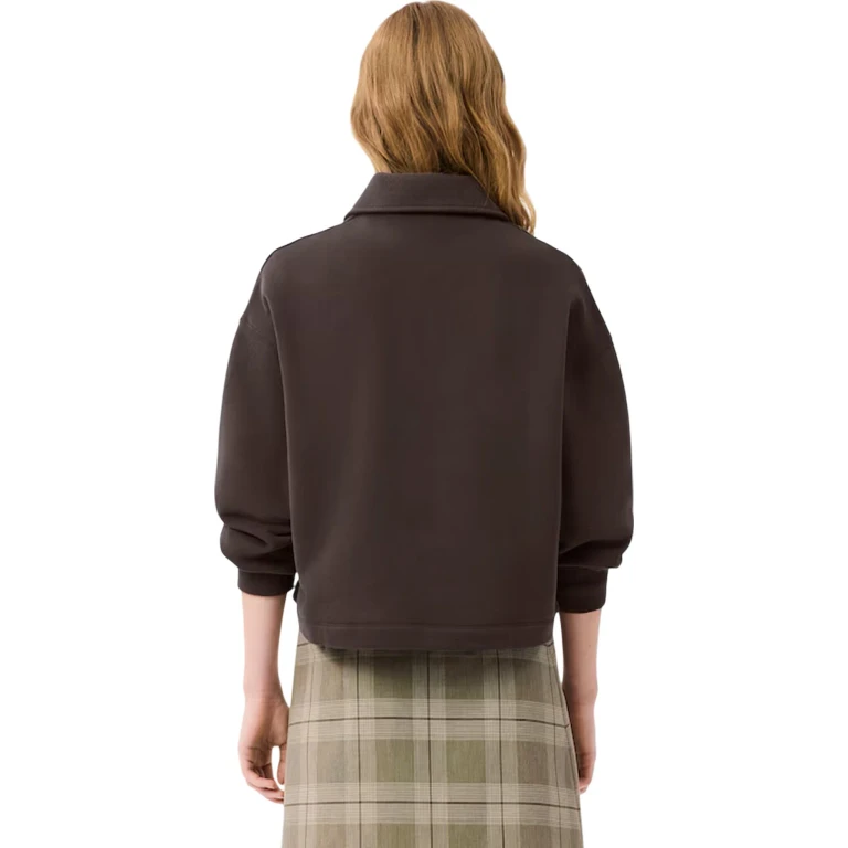 Oversized Fleece Polo Collar Sweatshirt - Women's
