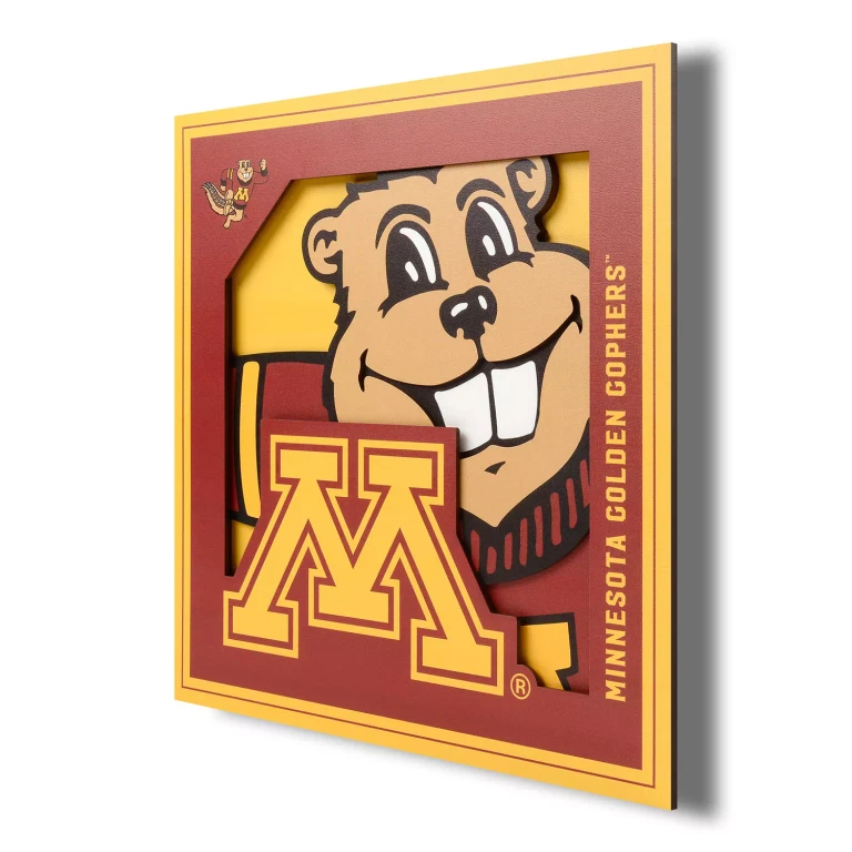 3D Logo Series Wall Art - 12x12 - Minnesota Golden Gophers:- Minnesota Golden Gophers