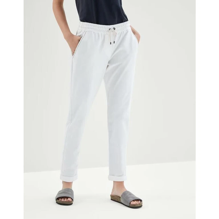 Wooff White Cotton Jogger Trousers