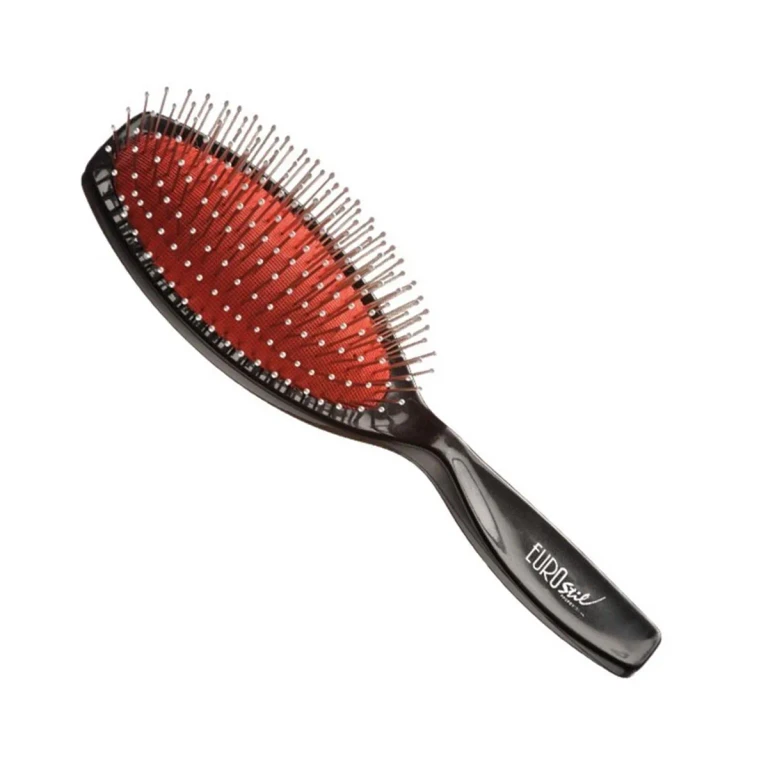 Bellows brush Eurostil with white ball, medium, black, 1 pc.