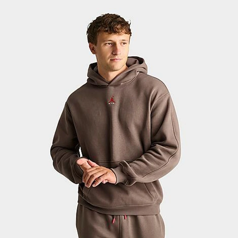 Men's Brooklyn Statement Pullover Hoodie in Palomino/University Red Size: Small