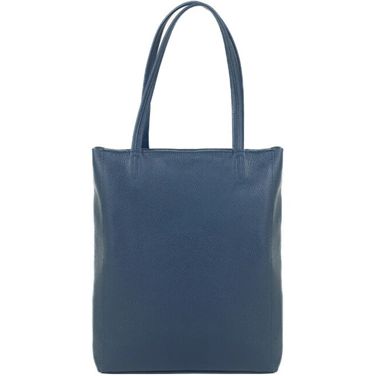 Dark Blue Leather Handbag for Women