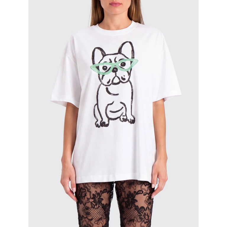 Cotton T-Shirt with Dog Print (261AQ201013569)
