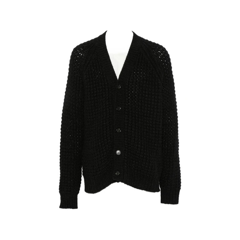 Waffle-knit V-neck Cardigan
