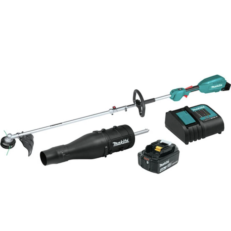 XUX02SM1X3 18V LXT Brushless Lithium-Ion Cordless Couple Shaft Power Head Kit with 13 in. String Trimmer and Blower Attachments (4 Ah)