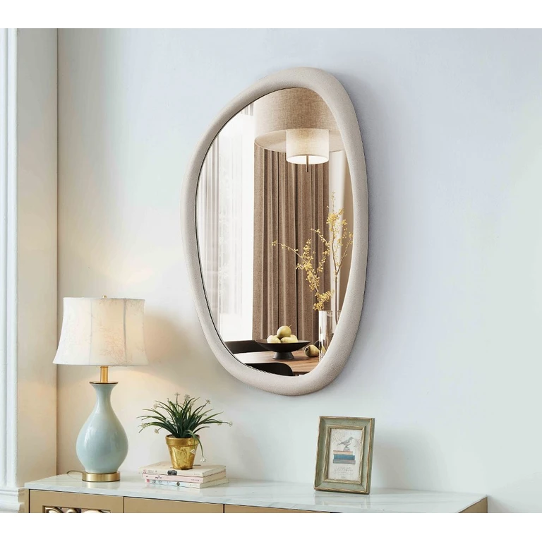 Holland White Polyresin Frame Mirror