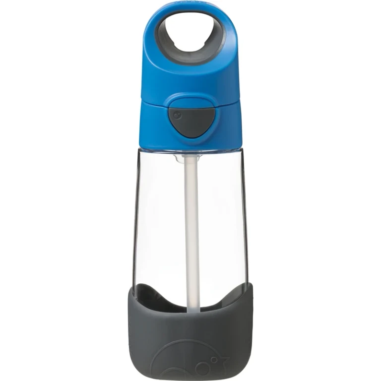 Bottle with Straw Blue Gray 450 ml
