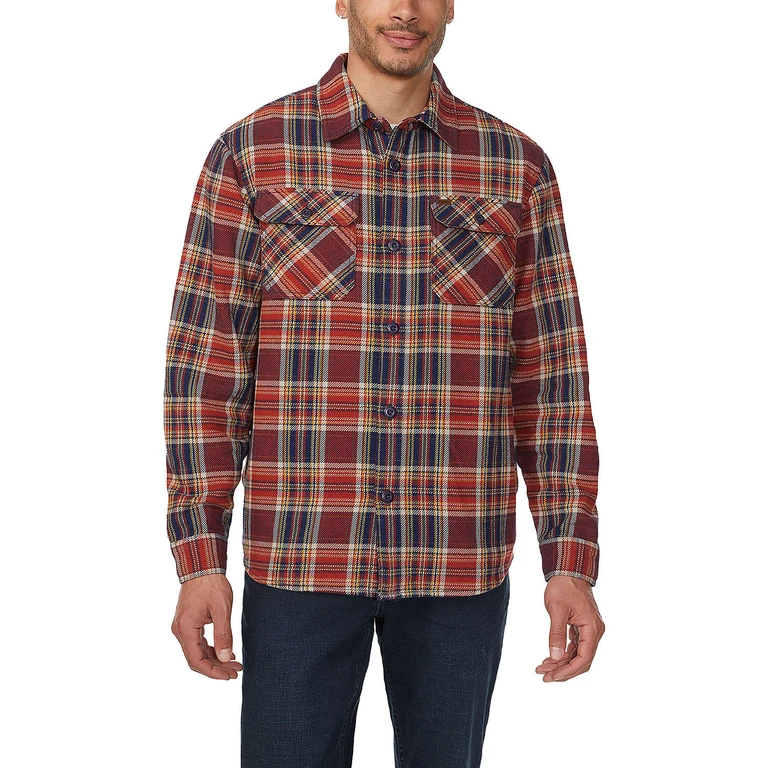 Buffalo Shirt Jacket Red L:- Red, L