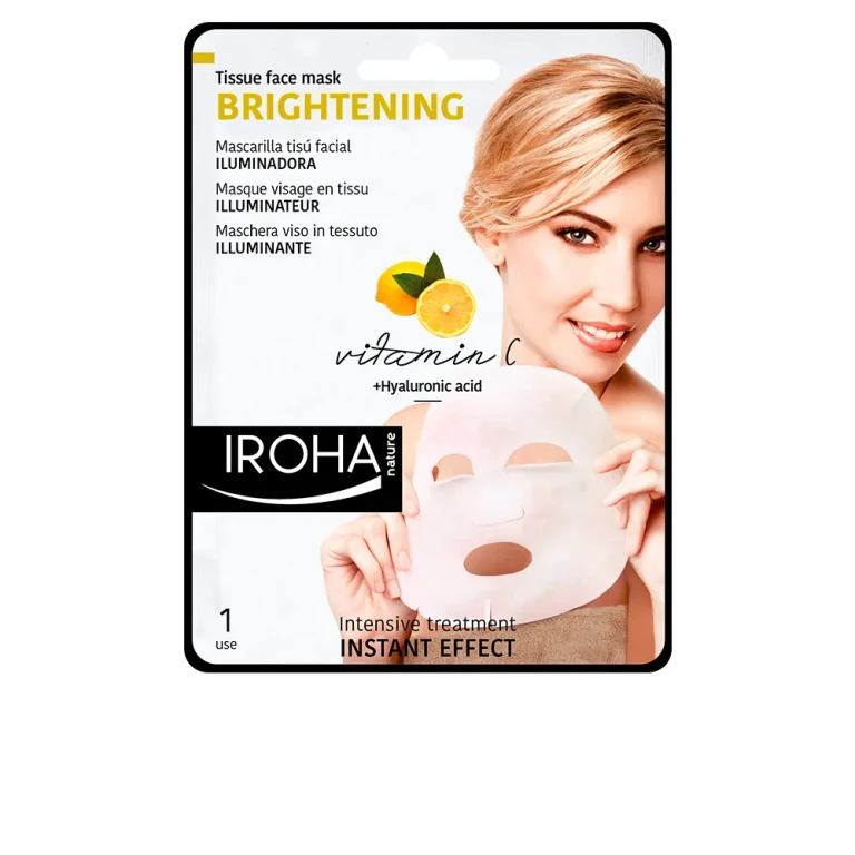 Illuminating face mask in fabric Iroha Nature with vitamin C, 1 unit