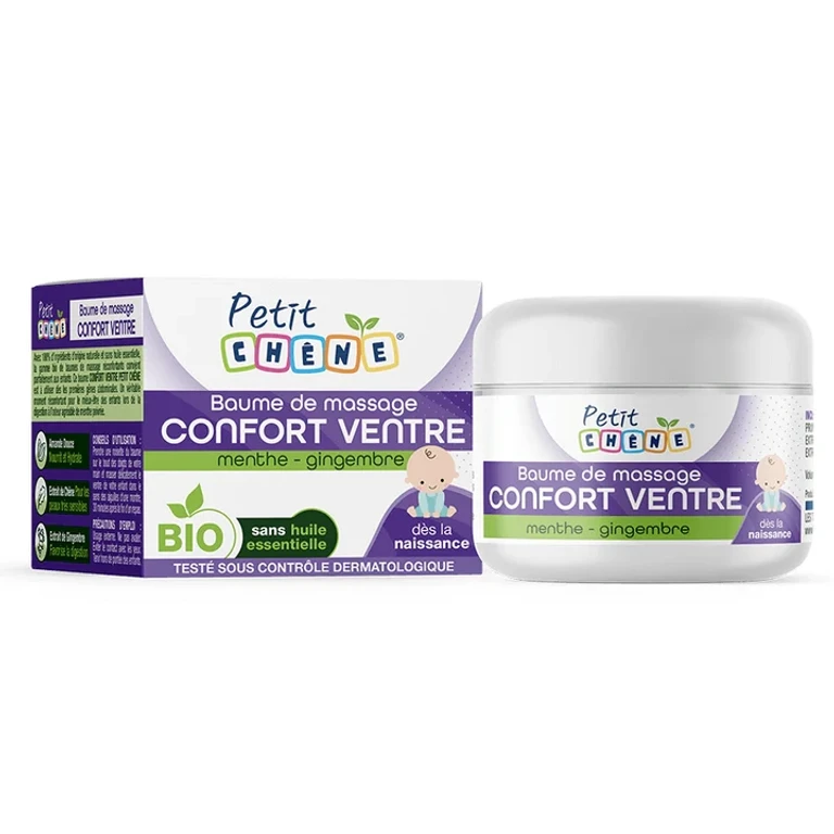 Petit Chêne Comfort Belly Massage Balm Mint - Ginger ORGANIC 40ML