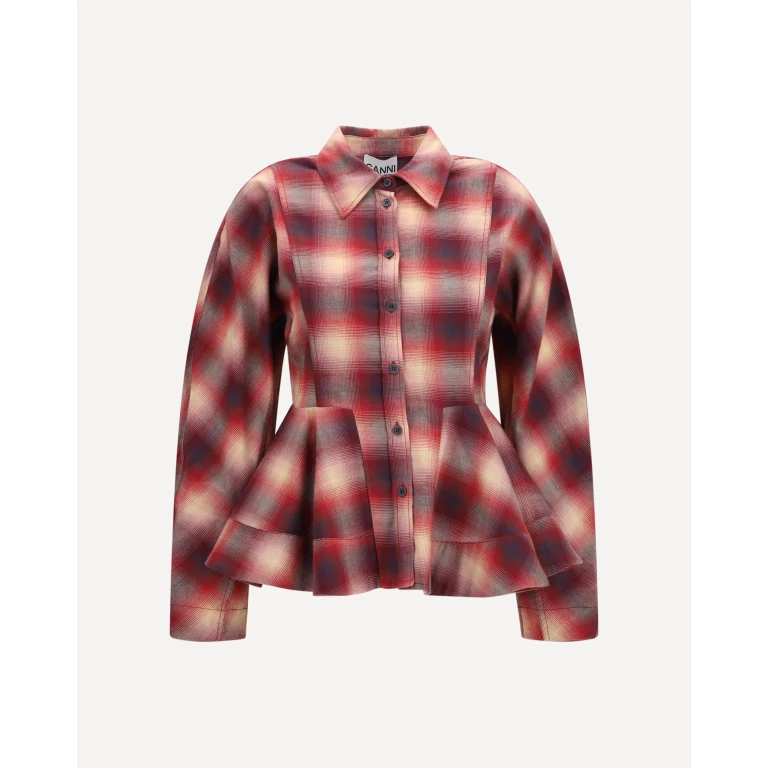 Peplum flannel Shirt Female 36