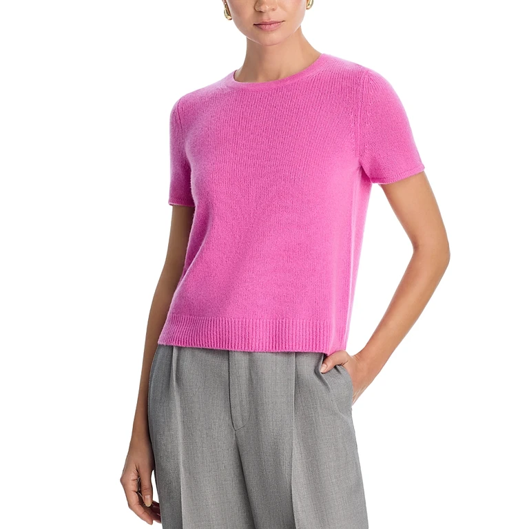 Short Sleeve Cashmere Shell Top - Exclusive