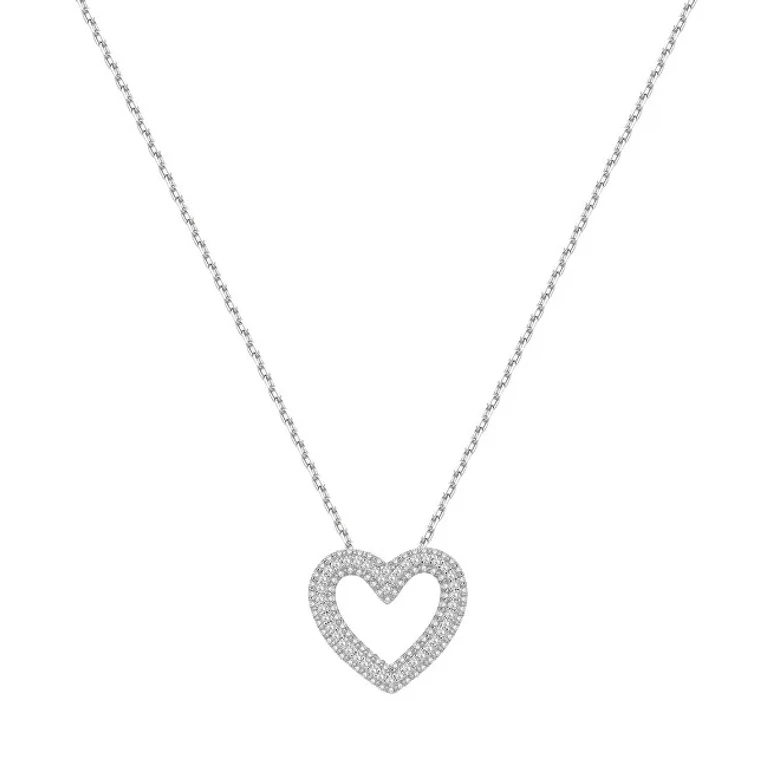 Women's Silver Necklace Heart Infinite White Fancy FIW131
