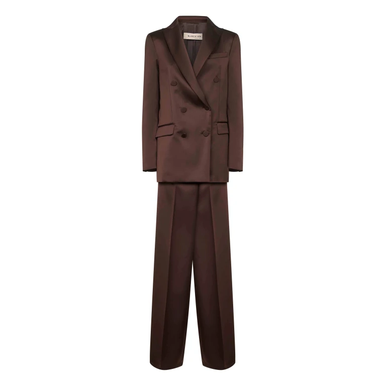 Coffee Satin Telvera Suit