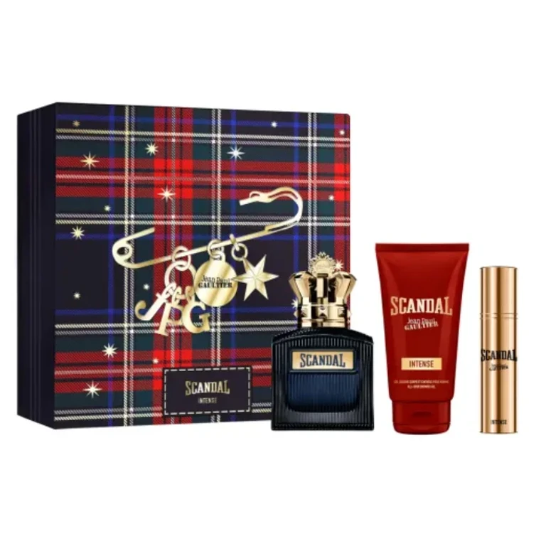 Scandal Pour Homme Intense Eau de Parfum Spray 100ml Set of 3 Pieces