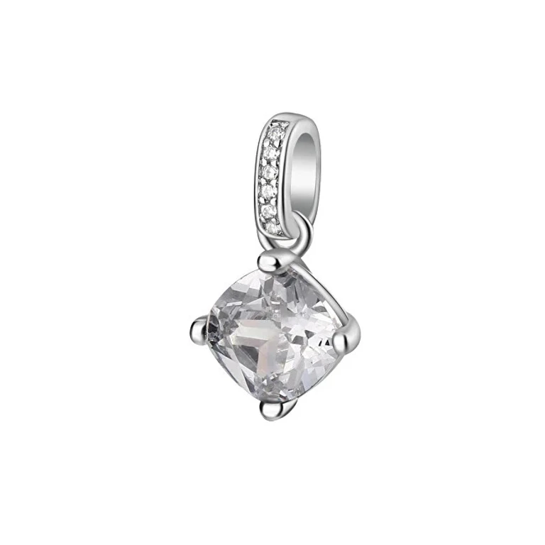 Silver Pendant With Transparent White Zircon Infinite Fancy Fiw26