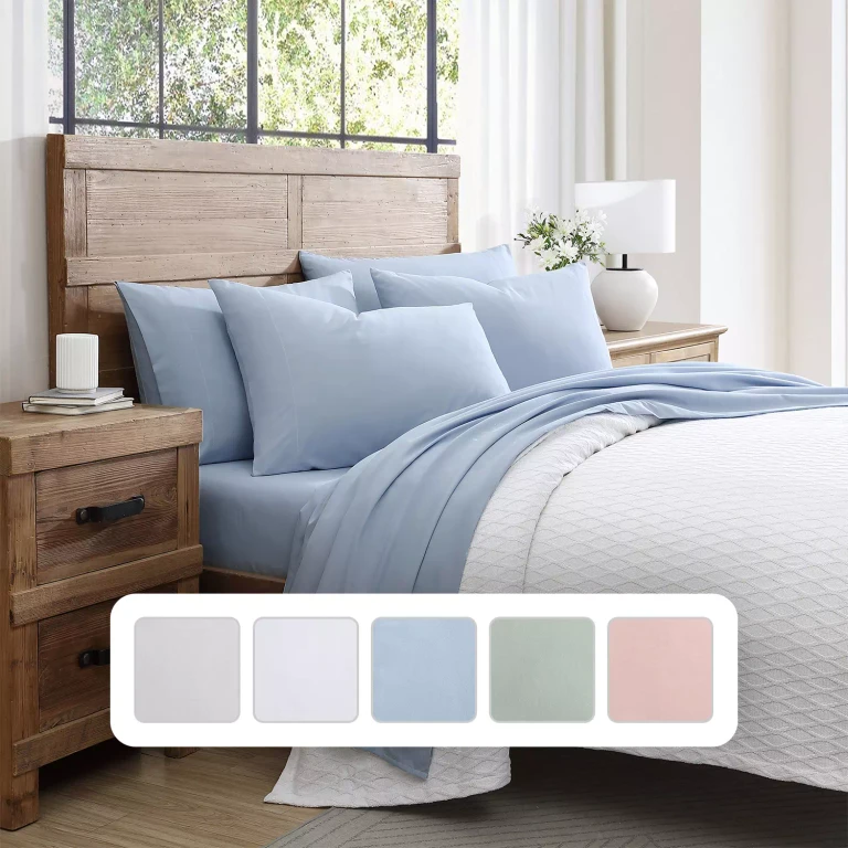 Solid Brushed Microfiber 4PC Sheet Set Twin/TwinXL, Blue:- Blue
