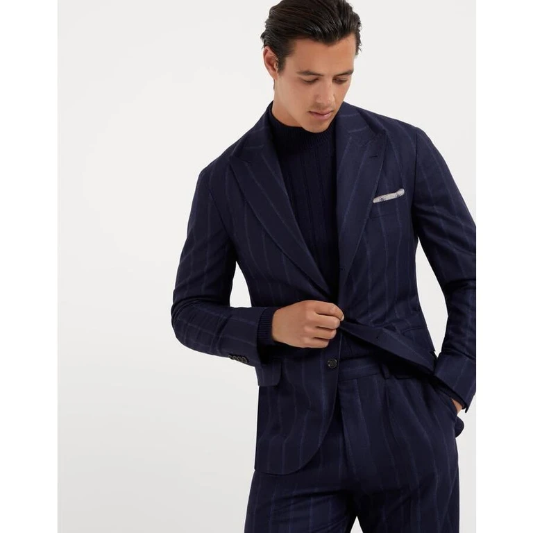 Navy Wool Tailored Blazer