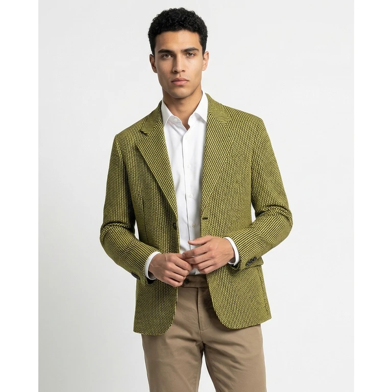 Yellow Virgin Wool Blazer