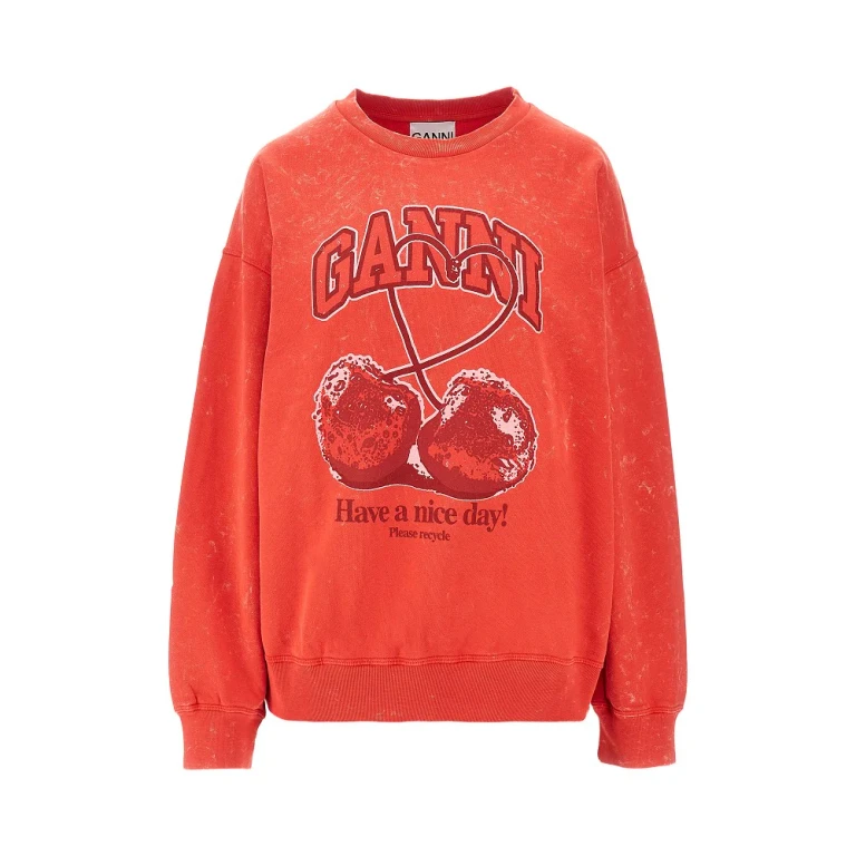 Cotton sweatshirt with 'Cherry' print Woman XS