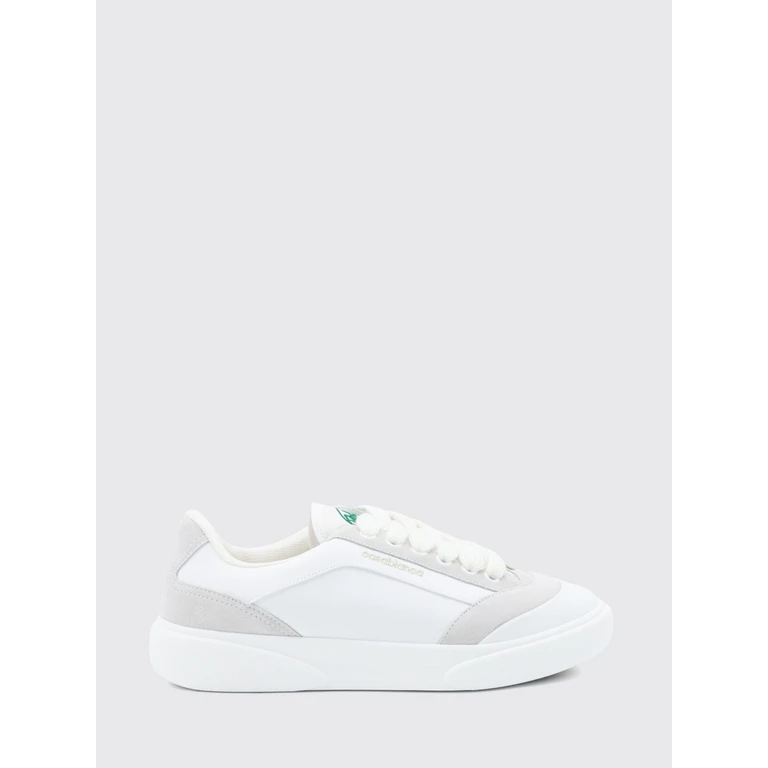 Bicolor Leather and Fabric Sneakers with Round Toe (APF26SNK02501M)