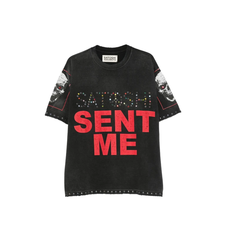 Stud-embellished Skull-print T-shirt