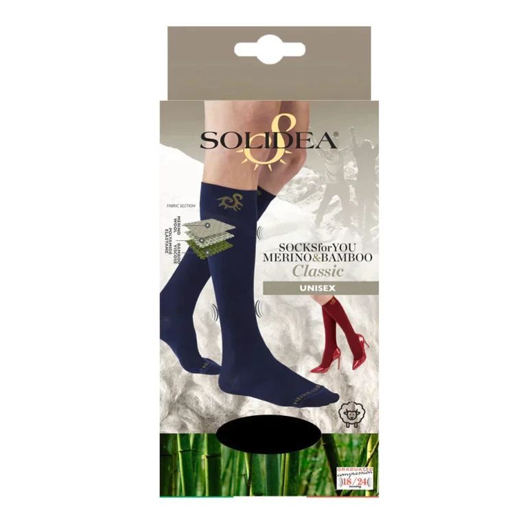 Socks For You Merino Bamboo Classic Knee High 18 24 mmHg Bordeaux 5XXL