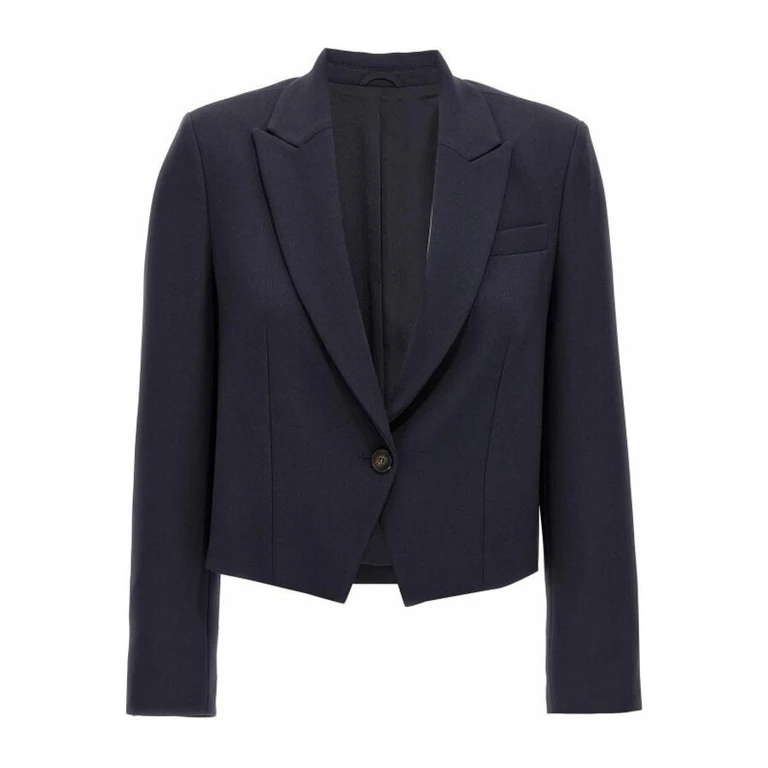 Navy Tailored Cropped Blazer