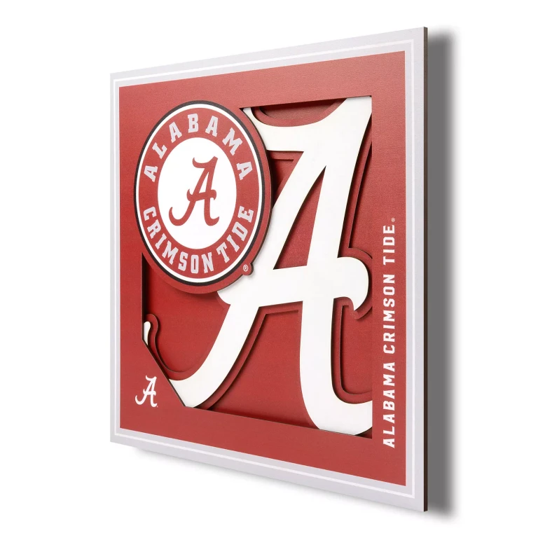 3D Logo Series Wall Art - 12x12 - Alabama Crimson Tide:- Alabama Crimson Tide