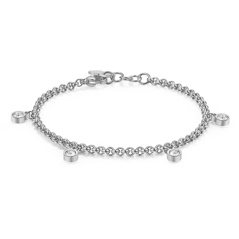 Steel Bracelet With Light Crystals Sce11