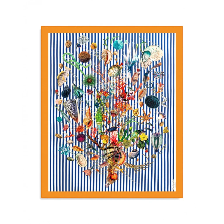 A'mmare Pareo Cotton Striped Bottom Orange Edge