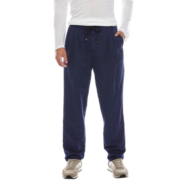 Prussia Blue Linen Blend Trousers