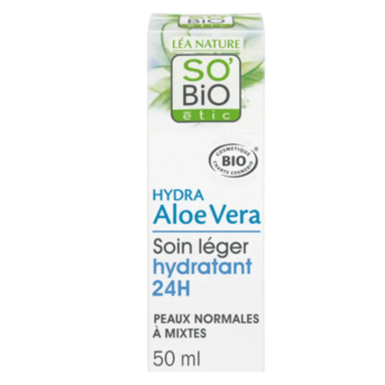 LÉa nature so bio étic Hydra Aloe Vera - 24 Hour Light Moisturizing Cream, 50 ml