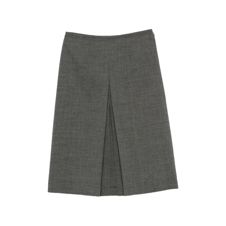 Wool Skirt With Nylon Waistband
