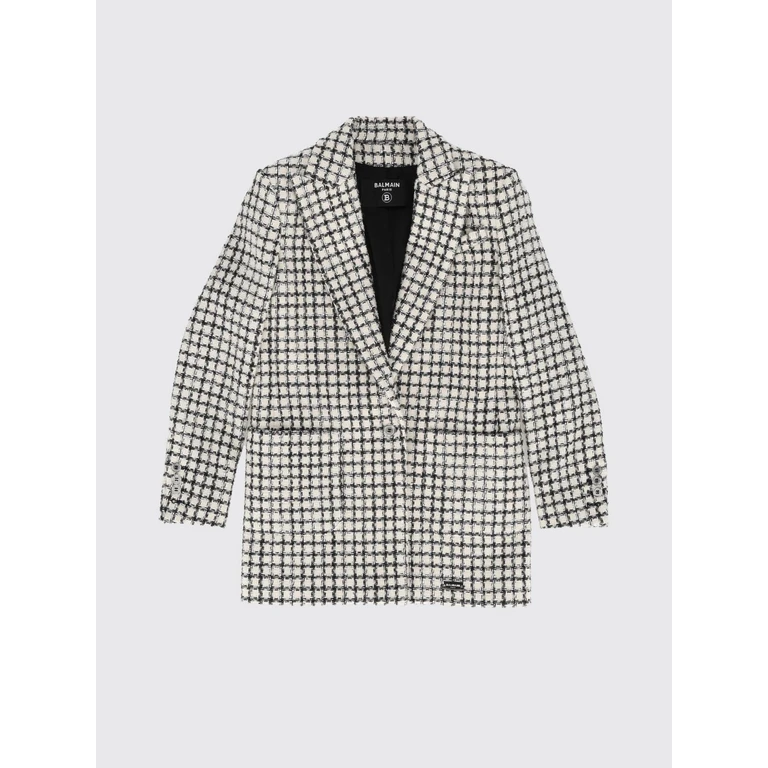 Manteau à carreaux Balmain en laine et alpaga